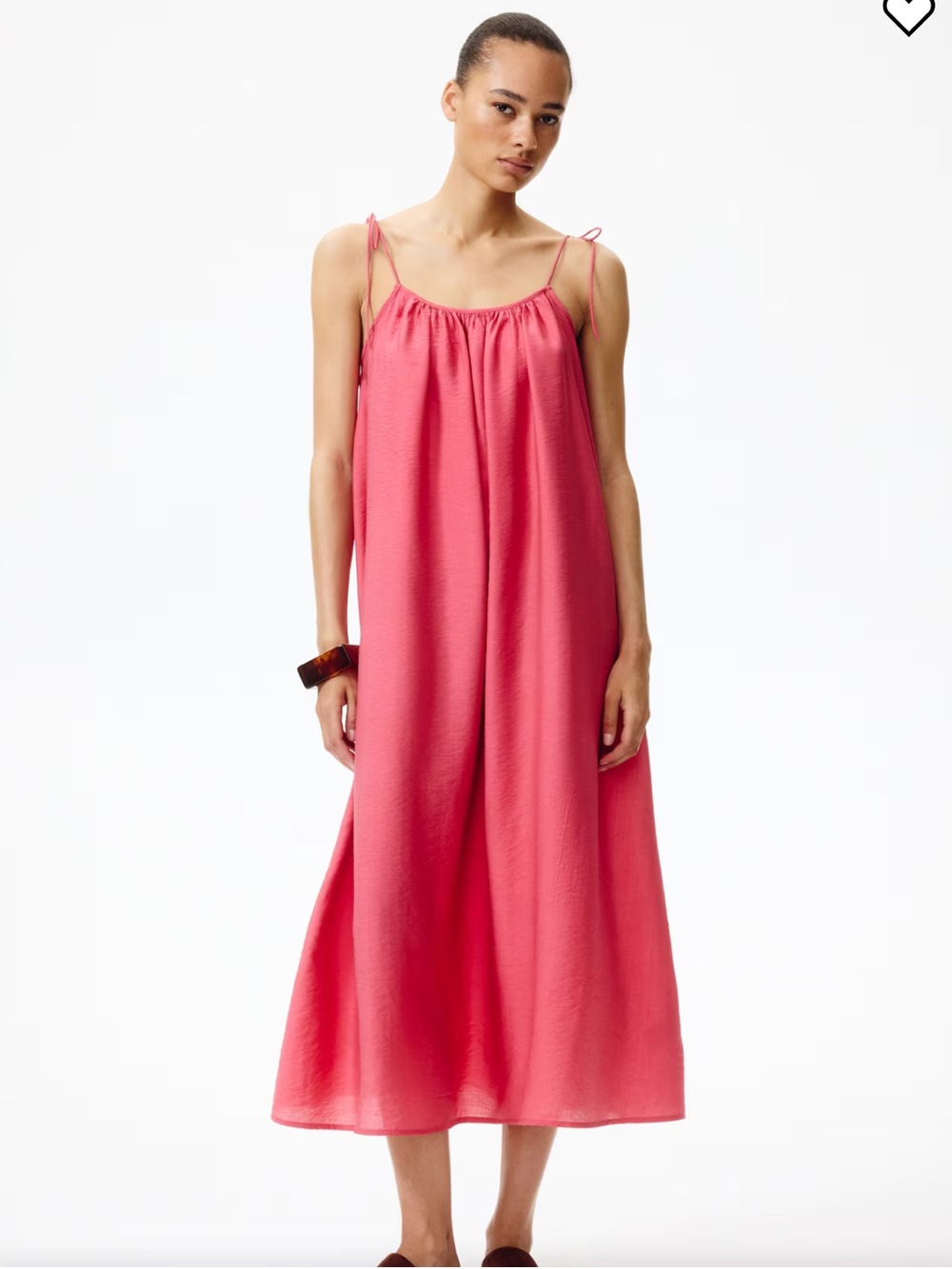 NWT H&M Bright Orange Strappy A-Line Midi Dress XL